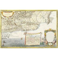 1698., GRABADO: (BARCELONA),. BEAULIEU, S. DE; BEAULIEU, R.M. DE:, PLAN DE SIEGE DE LA VILLE DE BARC