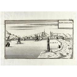 1710 ca., GRABADO: (BARCELONA),. CORONELLI:, BARCELONA., Grabado al cobre. 14,1 x 25,2 cm. plancha;