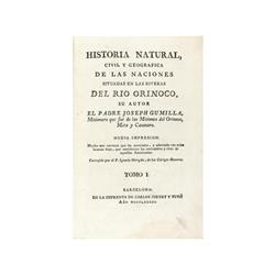 1791., (AMÉRICA)., GUMILLA, PADRE JOSEPH., HISTORIA NATURAL, civil y geográfica de las naciones situ