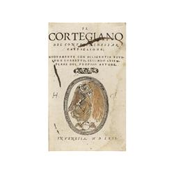 1562,. LIBRO: (LITERATURA EN ITALIANO),. CASTIGLIONE, BALDESSAR:, IL CORTEGLANO., Venetia: 1562. 8º