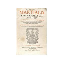1617., LIBRO: (LITERATURA LATINA),. MARTIALIS, M. VALERII:, EPIGRAMMATVM, LIBRI XV. Cum variorvm doc