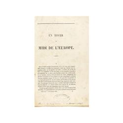 1841., LIBRO: (LITERATURA),. SAND, GEORGE:, [UN HIVER A MAJORQUE] UN HIVERN AU MIDI DE L´EUROPA I [è
