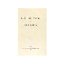 1856., LIBRO: (LITERATURA INGLESA),. BYRON, LORD:, THE POETICAL WORKS., Londres: John Murray, 1855-1