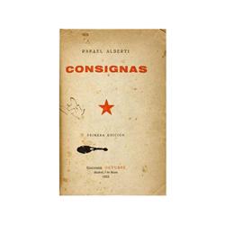 1933., LIBRO: (LITERATURA CASTELLANA),. ALBERTI, RAFAEL:, CONSIGNAS., Madrid: Ed. Octubre, 1933. 8º.