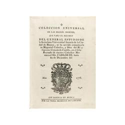 1778., LIBRO: (REALES ORDENES),. COLECCION UNIVERSAL DE LAS RELES ORDENES, QUE PARA EL REGIMEN DEL G