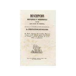 1848., LIBRO: (LOCAL-CANARIAS),. CASTILLO, PEDRO A. DEL:, DESCRIPCION HISTORICA Y GEOGRAFICA DE LAS
