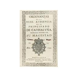 1742., LIBRO: (ORDENANZAS),. ORDENANZAS DE LA REAL AUDIENCIA DE EL PRINCIPADO DE CATHATLUÑA, MANDADA