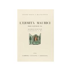 1936., LIBRO: (LITERATURA CATALANA),. ROIG I RAVENTÓS, JOSEP:, L´ERMITÀ MAURICI., Barcelona: Imp. NA
