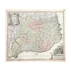 1725 CA., MAPA: (CATALUÑA),. SEUTTER:, CATALONIAE PRINCIPATUS ET RUSCINONIS AE CERRETANIAE COMITATUU