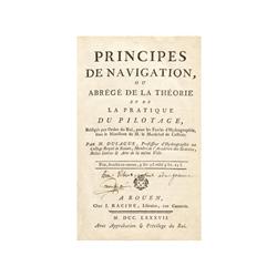 1787., LIBRO: (NAVEGACION-ASTRONOMIA),. DULAGUE, Vincent Francois Jean Noel:, PRINCIPES DE NAVIGATIO