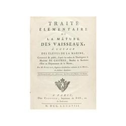 1788,. LIBRO: (NAVEGACION-1ª EDICION),. FORFAIT:, TRAITE ELEMENTAIRE DE LA MATURE DES VAISSEAUX A L´