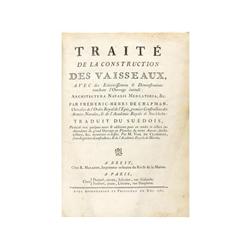 1781,. LIBRO: (NAVEGACION),. CHAPMAN, FREDERIC-HENRI DE:, TRAITE DE LA CONSTRUCTION DES VAISSEAUX, .