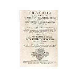 LIBRO: (CALIGRAFIA),. OLOD, LUIS DE:, TRATADO DEL ORIGEN, Y ARTE DE ESCRIBIR BIEN: ILUSTRADO CON VEI