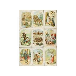 1890 ca., CROMOS: SERIE COMPLETA DE 30 CROMOS DE FABULAS ILUSTRADAS., Litografías a color. Con el te