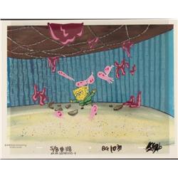Crazy Fish SpongeBob Original Animation Cel Background
