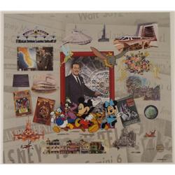 Walt Disney World Collage Sericel Animation Art Mickey