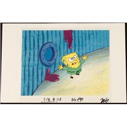 Original SpongeBob Animation Cel Background Arms Out