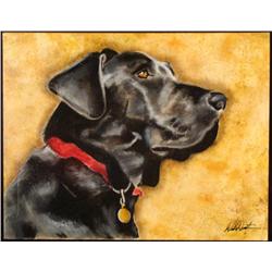 Duerrstein Original Dog Painting Black Lab Labrador