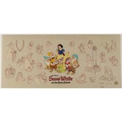 Disney Snow White & Seven Dwarfs Sericel w/ Background