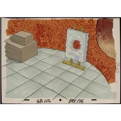 Art Production Cel SpongeBob Original Background Hole