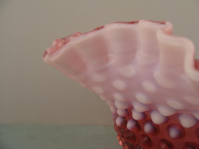 Cranberry Milk Glass Vintage Candy Dish Bowl Cranberry Milk Glass Vintage Candy Dish Bowl