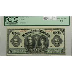 1911  One Dollar, DC-18d, PCGS UNC-64, Boville, Letter B, serial 012972P, Black Line, series letter 