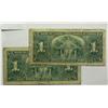 Image 2 : 1937  One Dollar, BC-21b, VG, Gordon Towers, serial H/A0770598 & H/A5570865, Narrow Panel. Lot of 2 