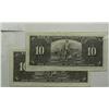 Image 2 : 1937  Ten Dollars, BC-24b, VF U/D5793500 & BC-24C, VF A/T0038548. Lot of 2 notes.