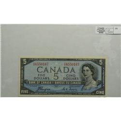 1954  Five Dollars Devil's Face, BC-31a, VF/EF, Coyne Towers, serial C/C6550167 Changeover.