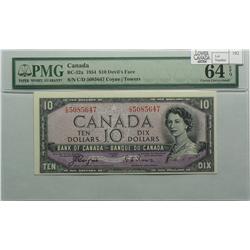 1954  Ten Dollars Devil's Face, BC-32a, PMG UNC-64, Coyne Towers, serial C/D5085647.