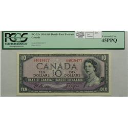 1954  Ten Dollars Devil's Face, BC-32b, PCGS EF-45 PPQ, Beattie Coyne, serial I/D4018477.