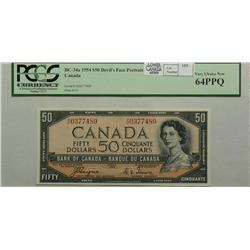 1954  Fifty Dollars Devil's Face, BC-34a, PCGS UNC-64 PPQ, Coyne Towers, serial A/H0377489.