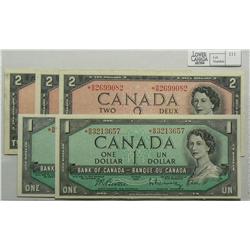 1954 Replacement lot of 5 notes, read.