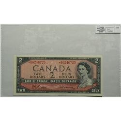 1954  Two Dollars  Replacement  Modified, BC-38bA, Choice UNC with light paper clip mark, serial *R/