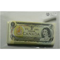 1973  One Dollar Bundle of 99,  BC-46a-I, UNC, Lawson Bouey, serial AFN5253901 to AFN5253999