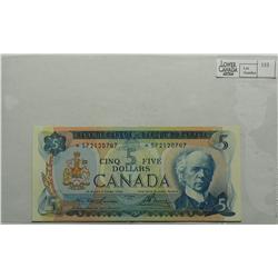 1972  Five Dollars  Replacement, BC-48bA, Choice UNC, Lawson Bouey, serial *SP2120747.