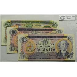 1971  Ten Dollars  Replacement Lot, BC-49aA serial *DA2568591, BC-49aA serial *DB3015155 & Twenty Do