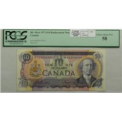 1971  Ten Dollars  Replacement, BC-49aA, PCGS AU-58, Beattie Rasminsky, serial *DA2745991.