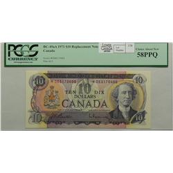 1971  Ten Dollars  Replacement, BC-49aA, PCGS AU-58 PPQ, Beattie Rasminsky, serial *DB3170400.