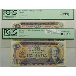 1971  $10,  Replacement, BC-49bA, PCGS EF-45 PPQ,  serial *DK3097695 & BC-49cA, PCGS EF-40 PPQ,  ser