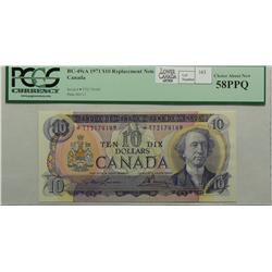 1971  Ten Dollars  Replacement, BC-49cA, PCGS AU-58, Lawson Bouey, serial *TT2174149.