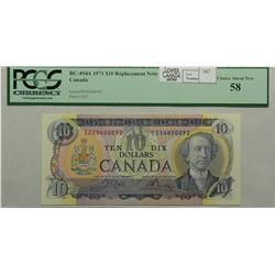 1971  Ten Dollars  Replacement, BC-49dA, PCGS AU-58, Crow Bouey, serial EDX4400092, Lithograph Back.