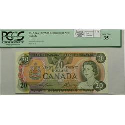 1979 Twenty Dollars  Replacement, BC-54aA, PCGS VF-35, Lawson Bouey, serial 51000428595.
