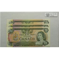 1979  Twenty Dollars Lot, BC-54c(1) & BC-54c-i(12), EF to UNC, Thiessen Crow, serial various. Lot of