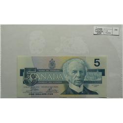 1986  Five Dollars  Replacement, BC-56aA-i, Choice UNC, Crow Bouey, serial ENX2465030, Blue B.P.N..