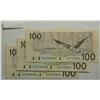 Image 2 : 1988, One Hundred Dollars, BC60a-i, 3 Consecutive notes, UNC, Thiessen Crow, serials AJZ73440632, 63