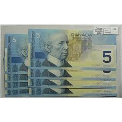 2001  Five Dollars Matching Radar Set, BC-62a, GEM UNC, Knight Dodge, serial ANV3800083,1083, 2083, 