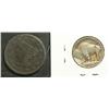 Image 2 : Cent USA 1840, grade VG ''Large date'' & 5 Cents 1913D, grade VG . Lot of 2 coins