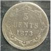 Image 2 : Newfoundland 5 Cents 1873H, graded CCCS G-4.