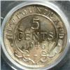 Image 2 : Newfoundland 5 Cents 1946C, graded PCGS AU-58. Key date and scarce in high grade.